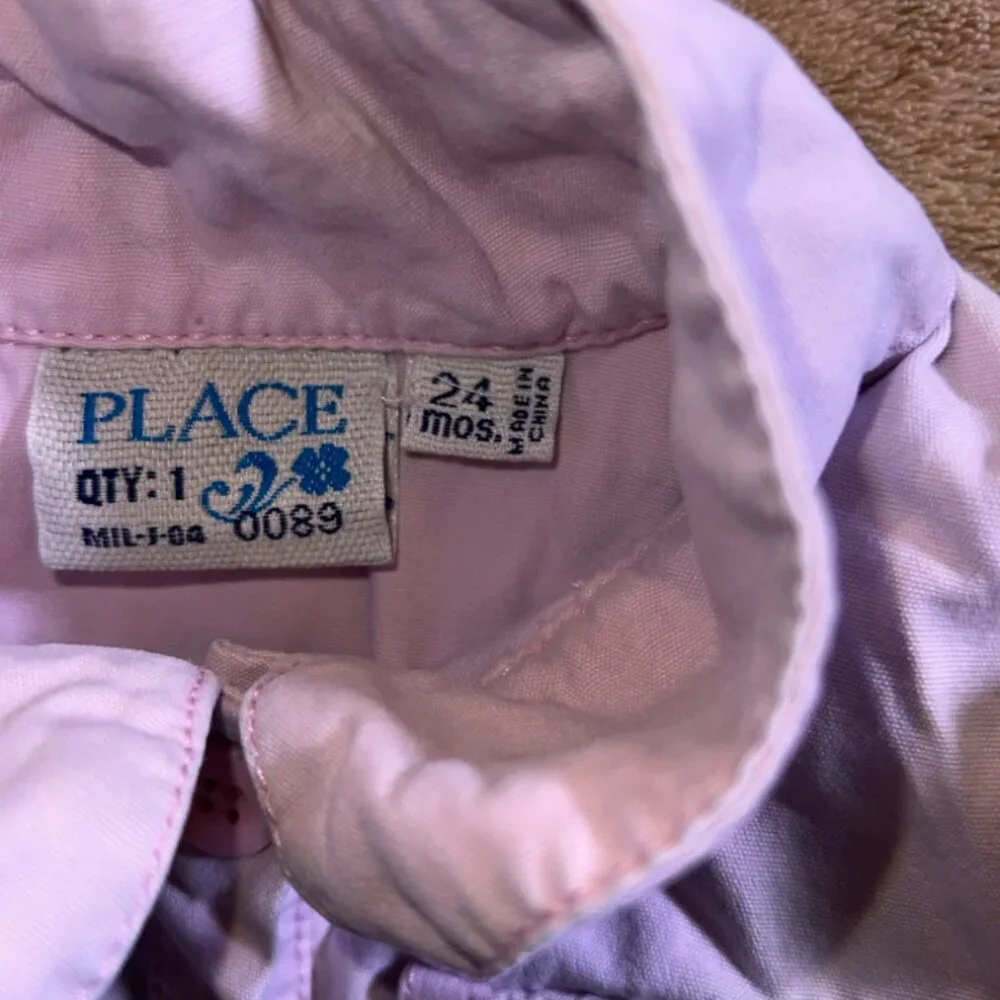 Vtg Children's Place Girls 24 Months Pale Pink Button Sleeveless Tie Belt Dress - Picture 5 of 6